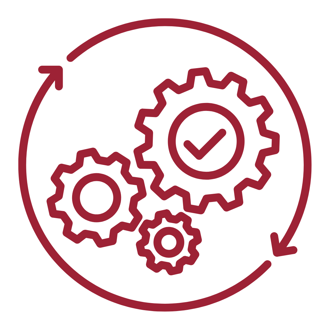 Icon of cogs turning together