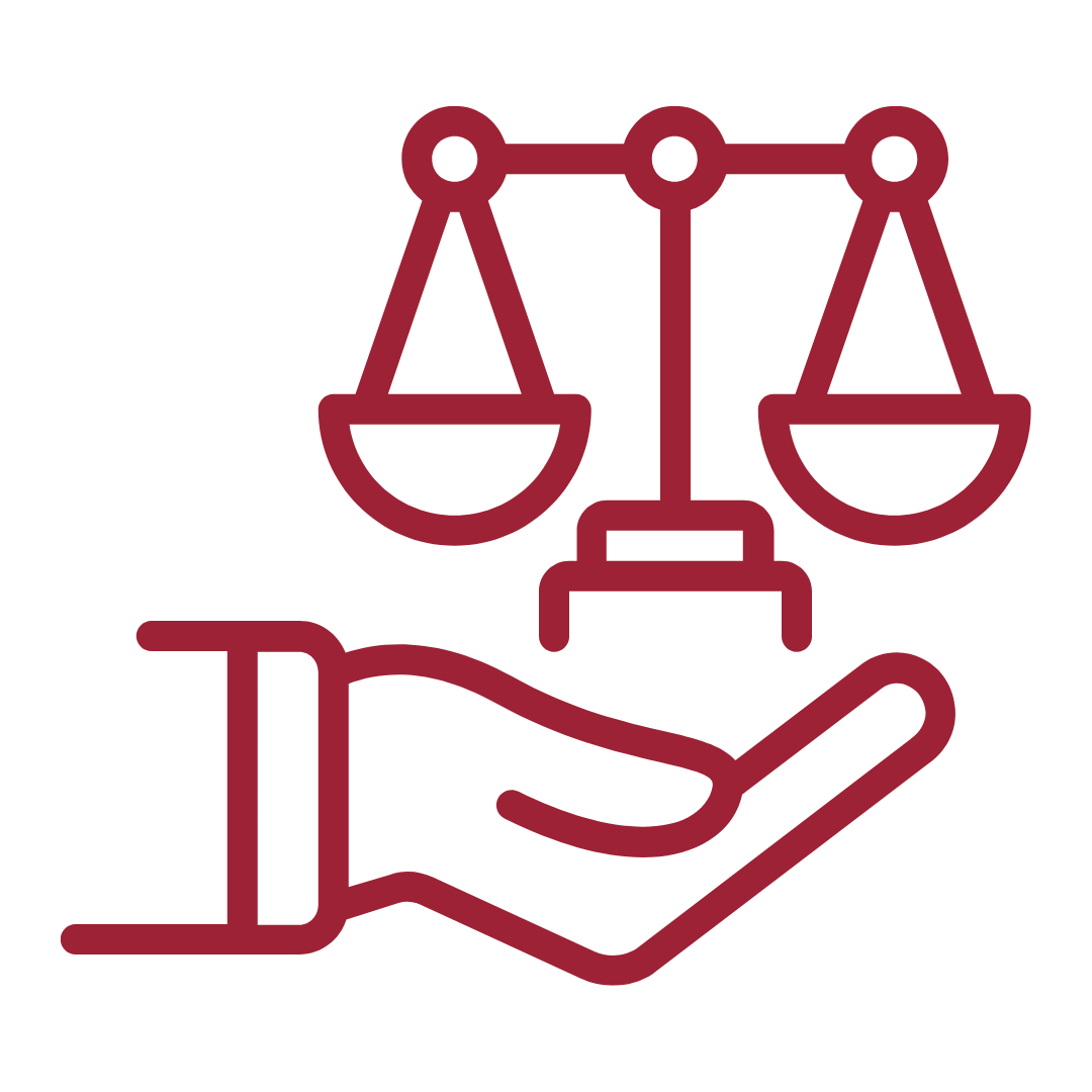 Icon of a hand holding a level scale