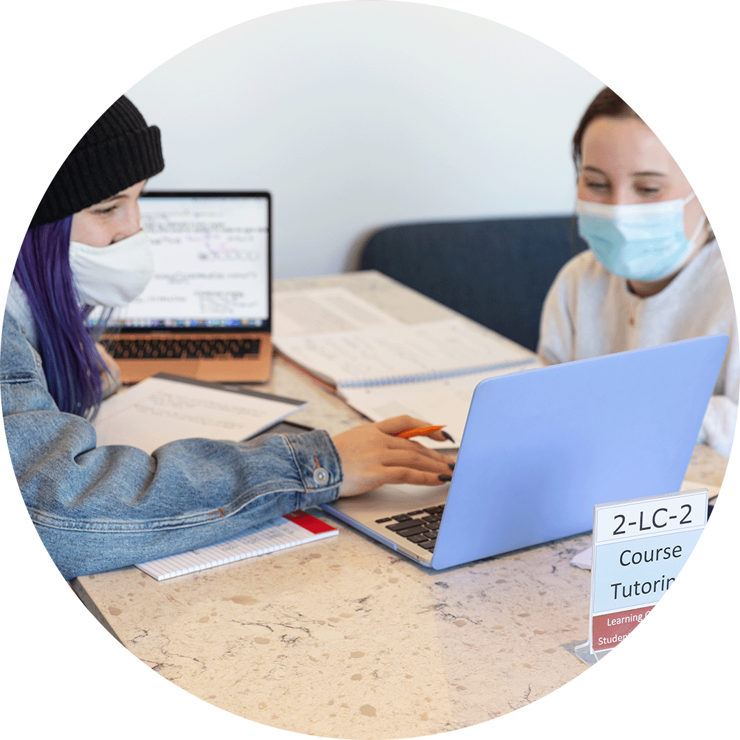 tutor working with a student on the computer